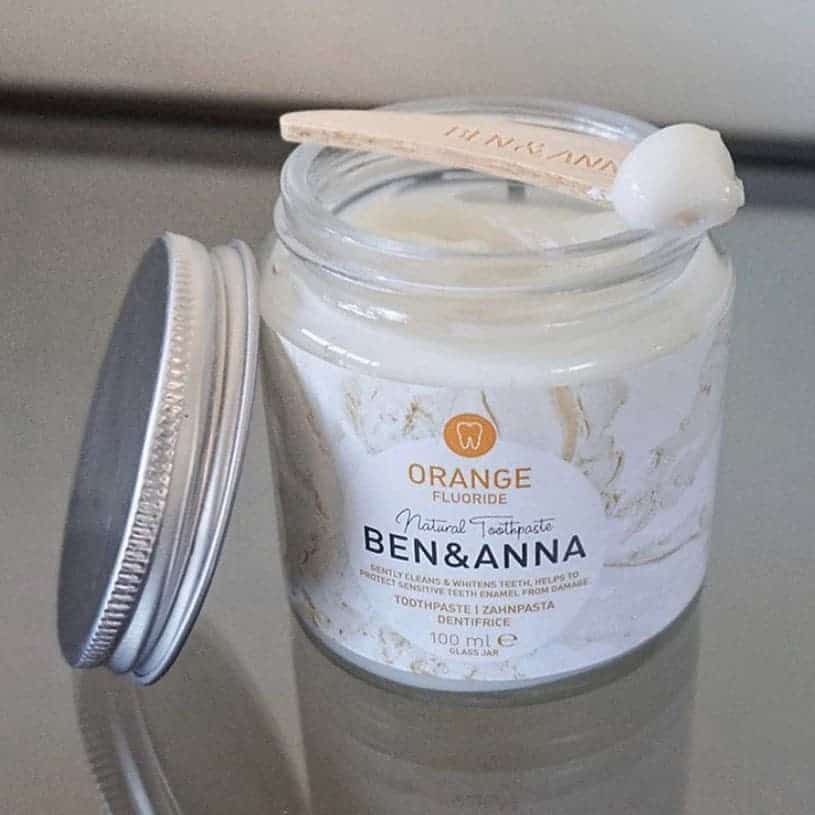 Ben & Anna Natural Toothpaste Glass Jar Orange Fluoride