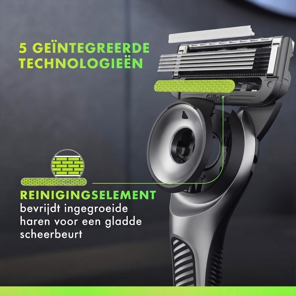 Man met Gillette Labs scheermes, voor de beste scheerervaring en een ongeëvenaard gevoel.