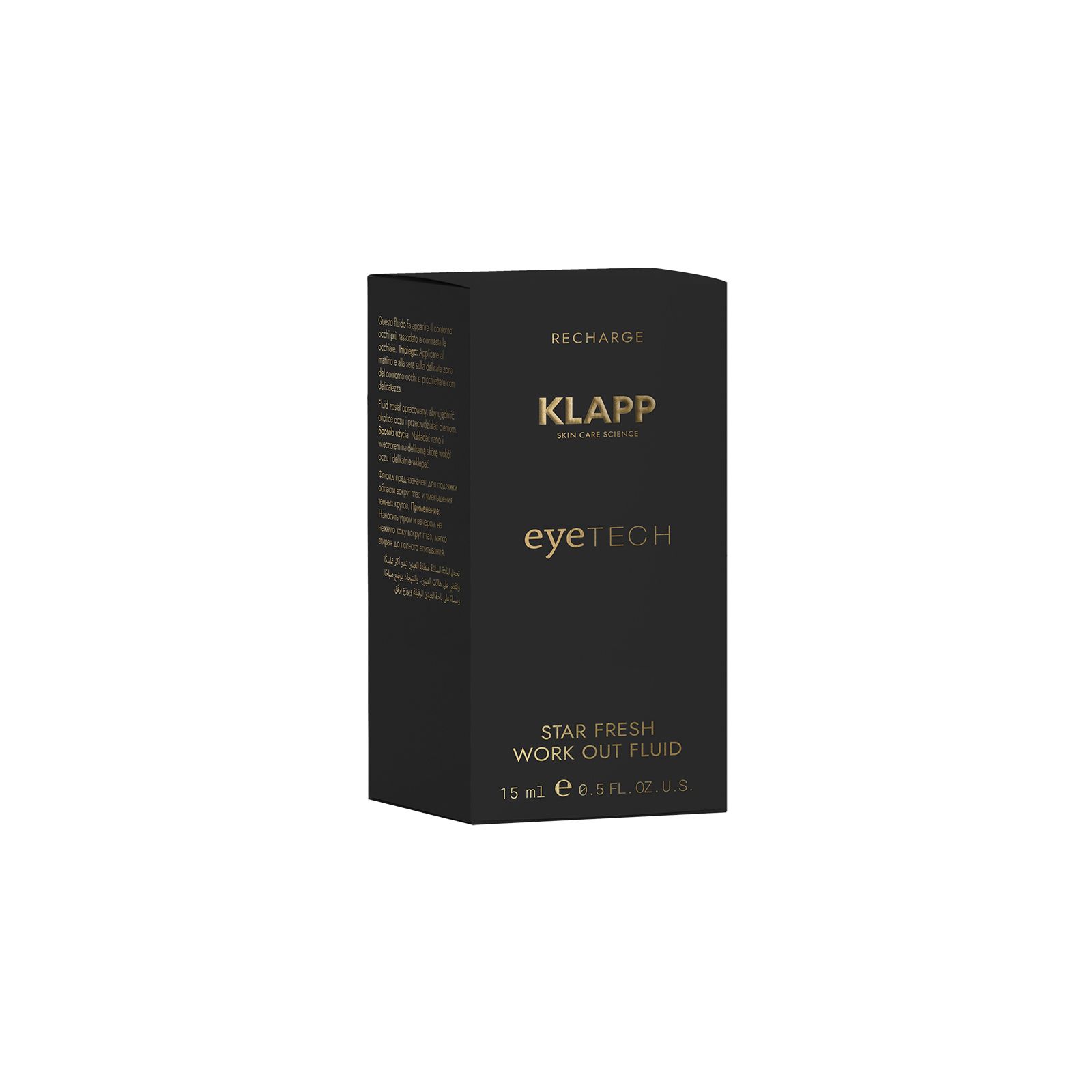 Boîte noire Klapp pour KLAPP eyeTECH Star Fresh Work Out Fluid, 15 ml.