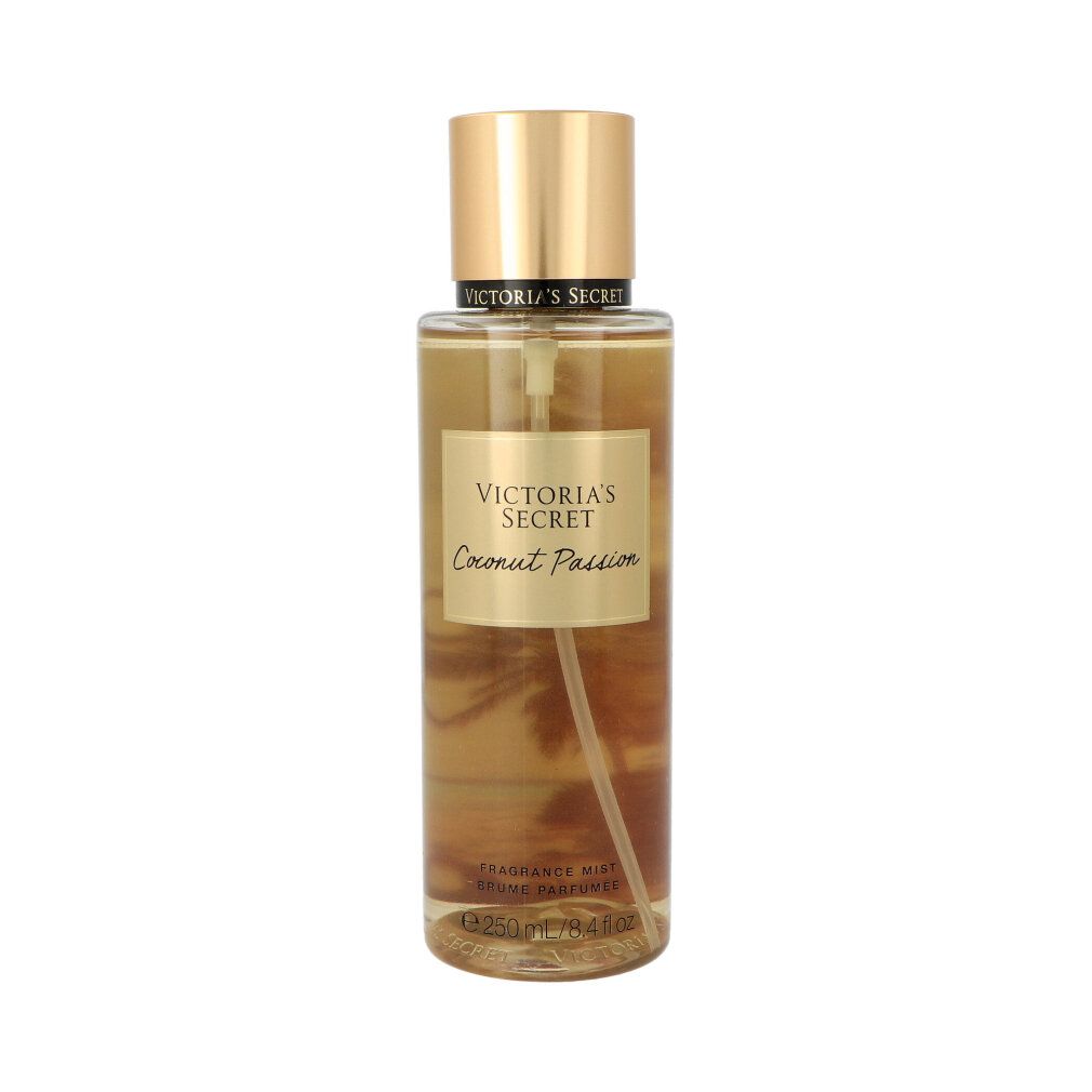 Victoria's Secret Coconut Passion Body Mist, 250ml. Gouden dop, transparante fles.