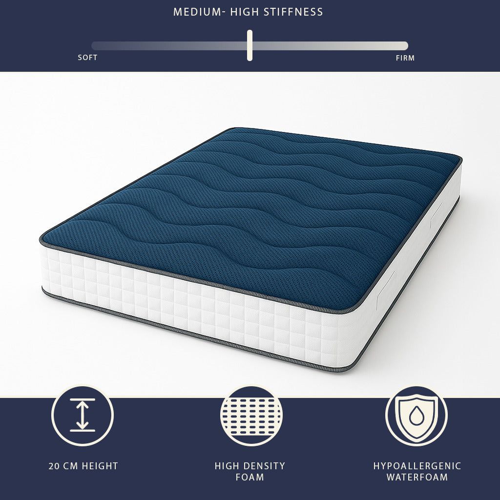 The White Stone Matras 120x190 cm van Waterfoam Hypoallergeen Hoogte 20 cm