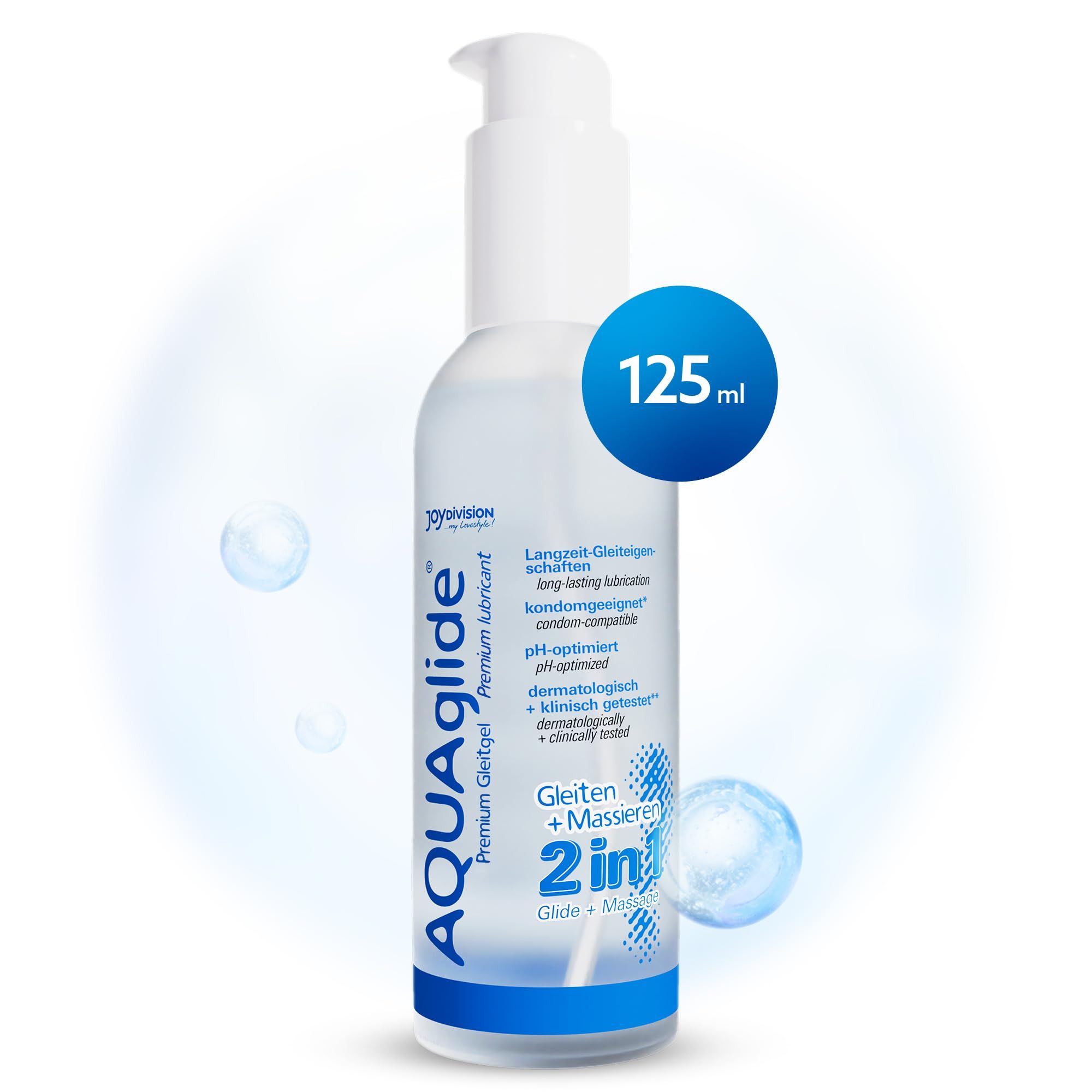 Gel lubrifiant AQUAGLIDE 2in1, flacon pompe 125ml.