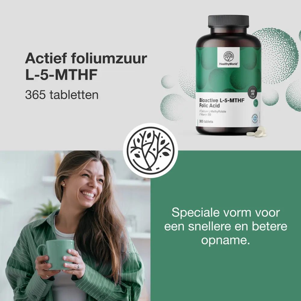 Drie potten Actief foliumzuur L-5-MTHF, voor zwangere vrouwen en vrouwen die zwangerschap plannen.
