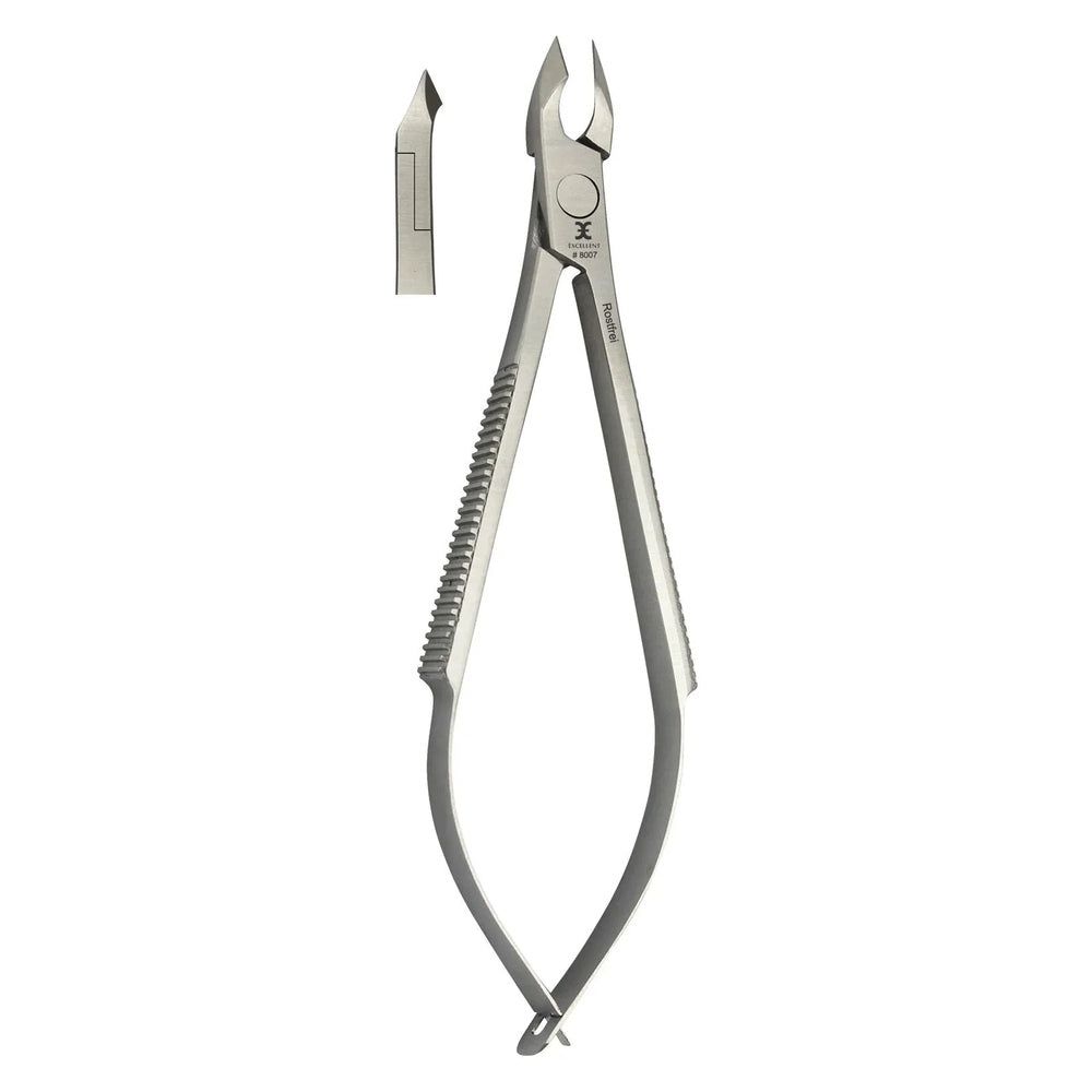 Metalen veerkniptang, snede 6 mm. Getande handgreep. Losstaand snijgedeelte.