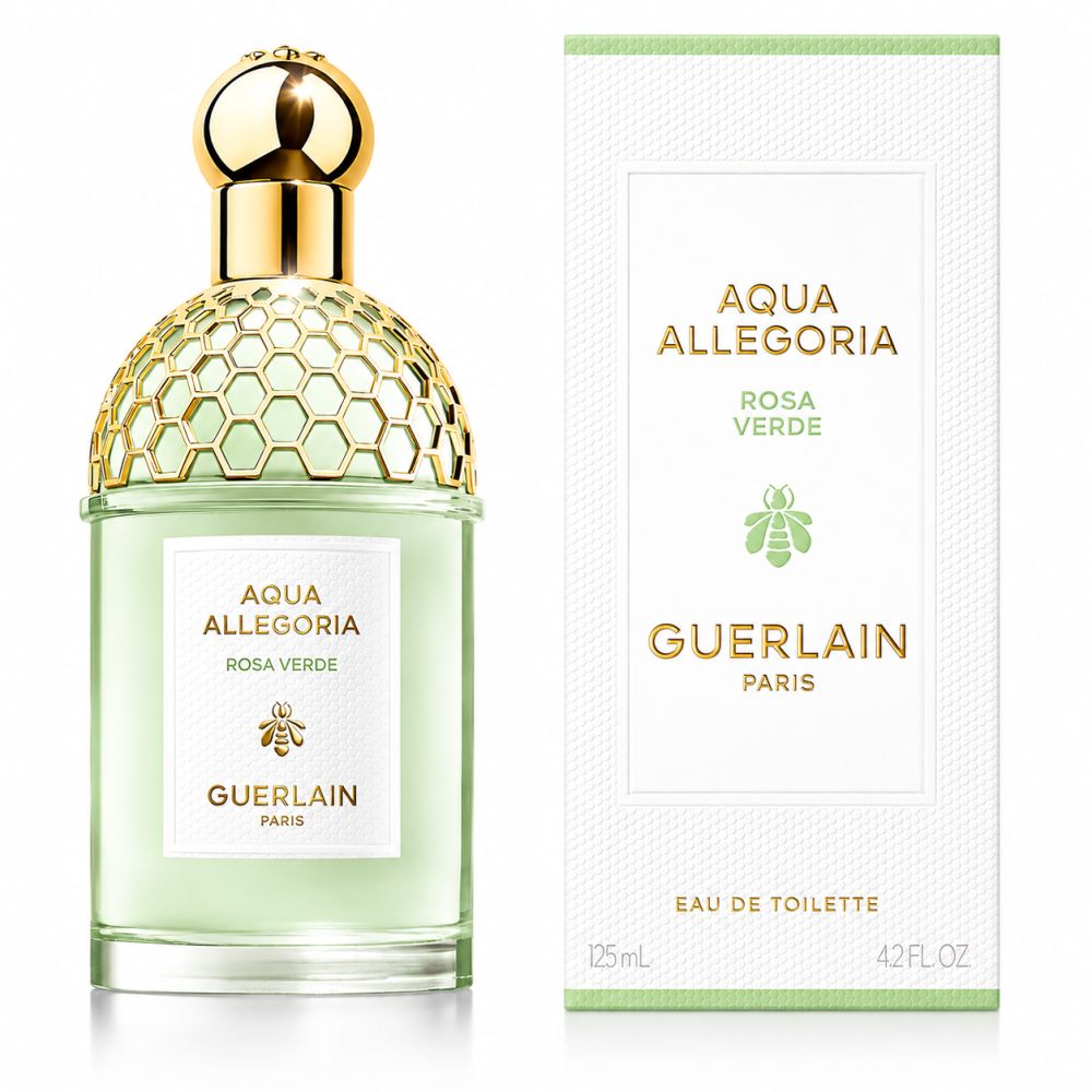 Flacon et emballage Guerlain Aqua Allegoria Rosa Verde Eau de Toilette, 125ml.