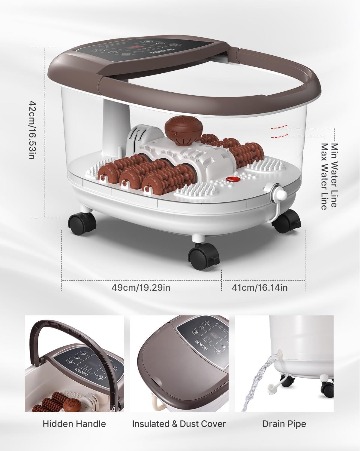 RENPHO Bain de Pieds avec Fonction Massage
