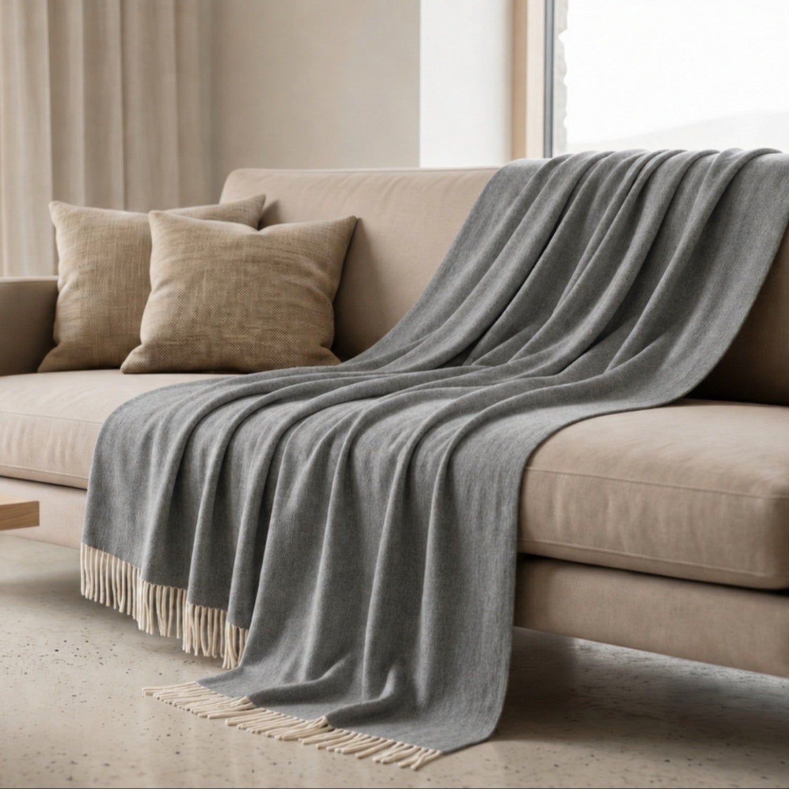 Werpdeken 130x170 cm Cotton Blend Donkergrijs | Lichtgewicht Deken 250 g/m² voor Bank en Bed