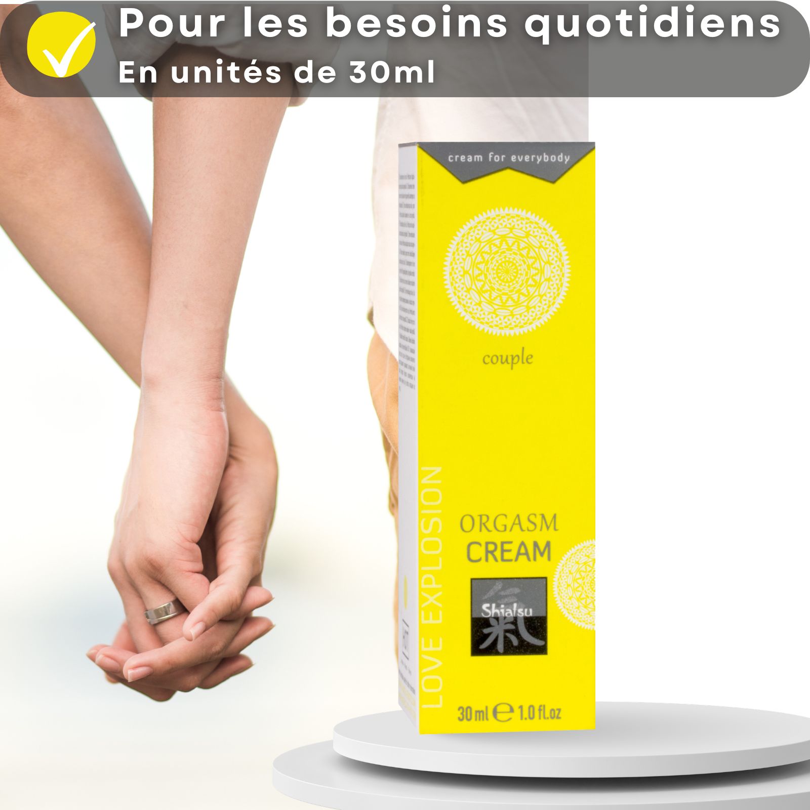 Crème Orgasme Shiatsu pour couples: Augmente sensibilité, soin peau, dilate vaisseaux.