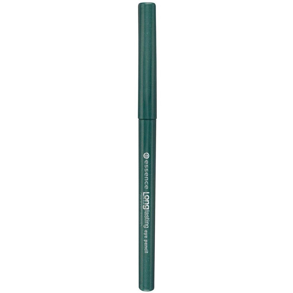 Crayon pour les yeux vert. Inscription: essence LONG LASTING eye pencil.
