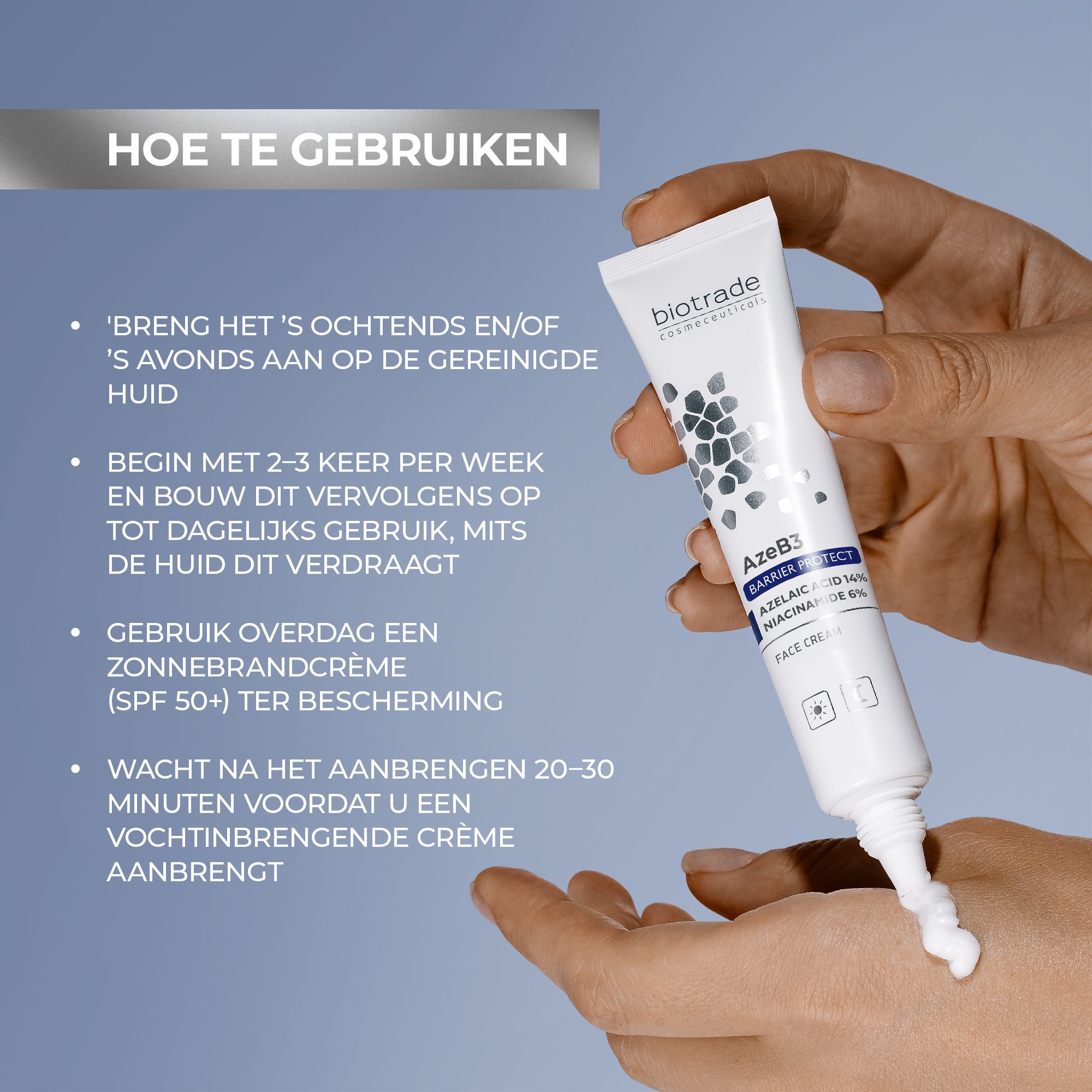 Biotrade AzeB3 Barrier Protect Intensieve verzorgingscrème met azelaïnezuur 14% en niacinamide 6%