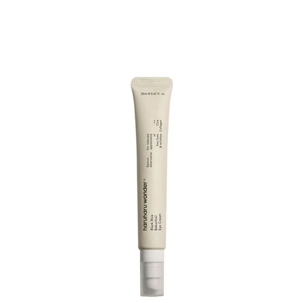 Crème contour des yeux Haruharu Wonder Bakuchiol dans un tube épuré avec pompe.