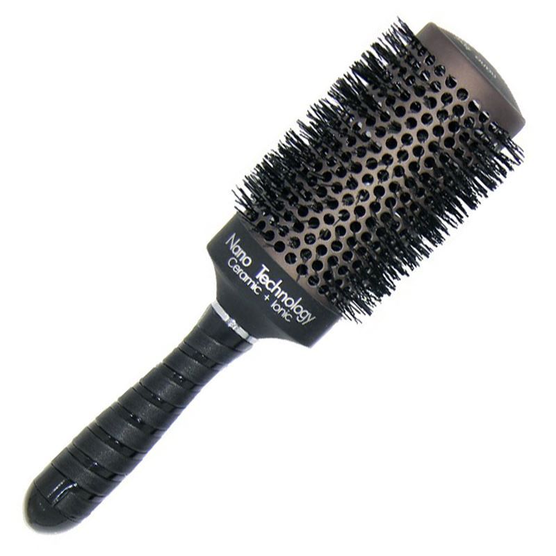 Brosse ronde noire, technologie nano, céramique et ionique, 53 mm.