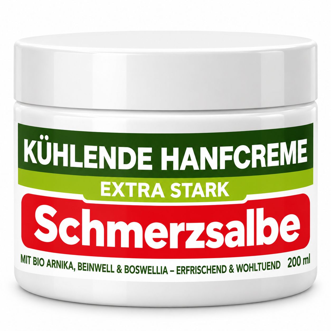Verkoelende Hennepcrème Extra Sterk Pijnzalf met biologische Arnica, Smeerwortel & Boswellia - Verfrissend & Verzachtend 200 ml.