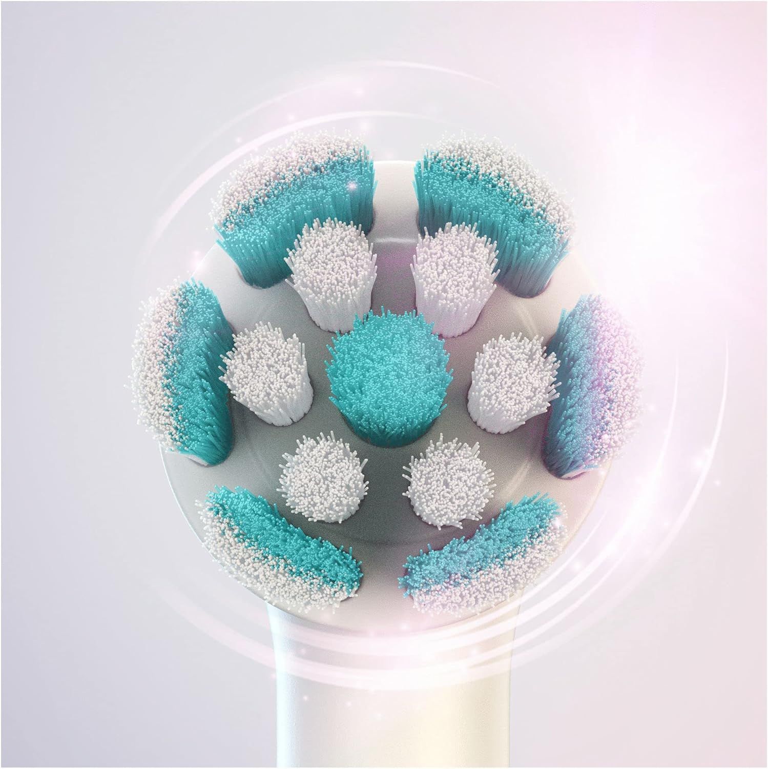 Vue détaillée des poils d'une tête de brosse Oral-B iO.