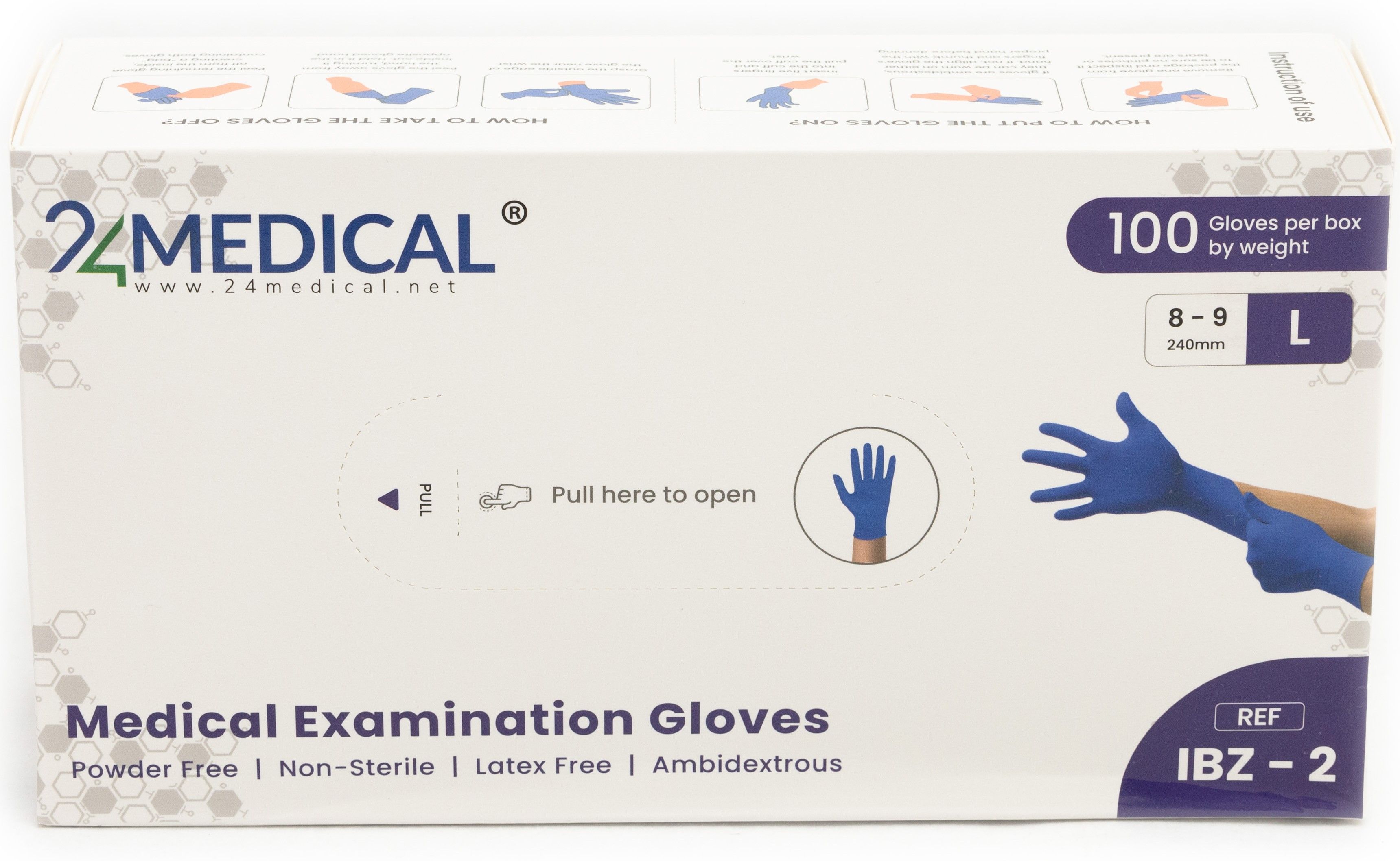 24medical Gants en nitrile IBZ-2, sans poudre - Taille XL