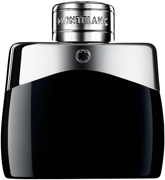 Zwarte flacon met zilveren dop. Opschrift: MONTBLANC. Logo. Vorm: rechthoekig met afgeronde hoeken.