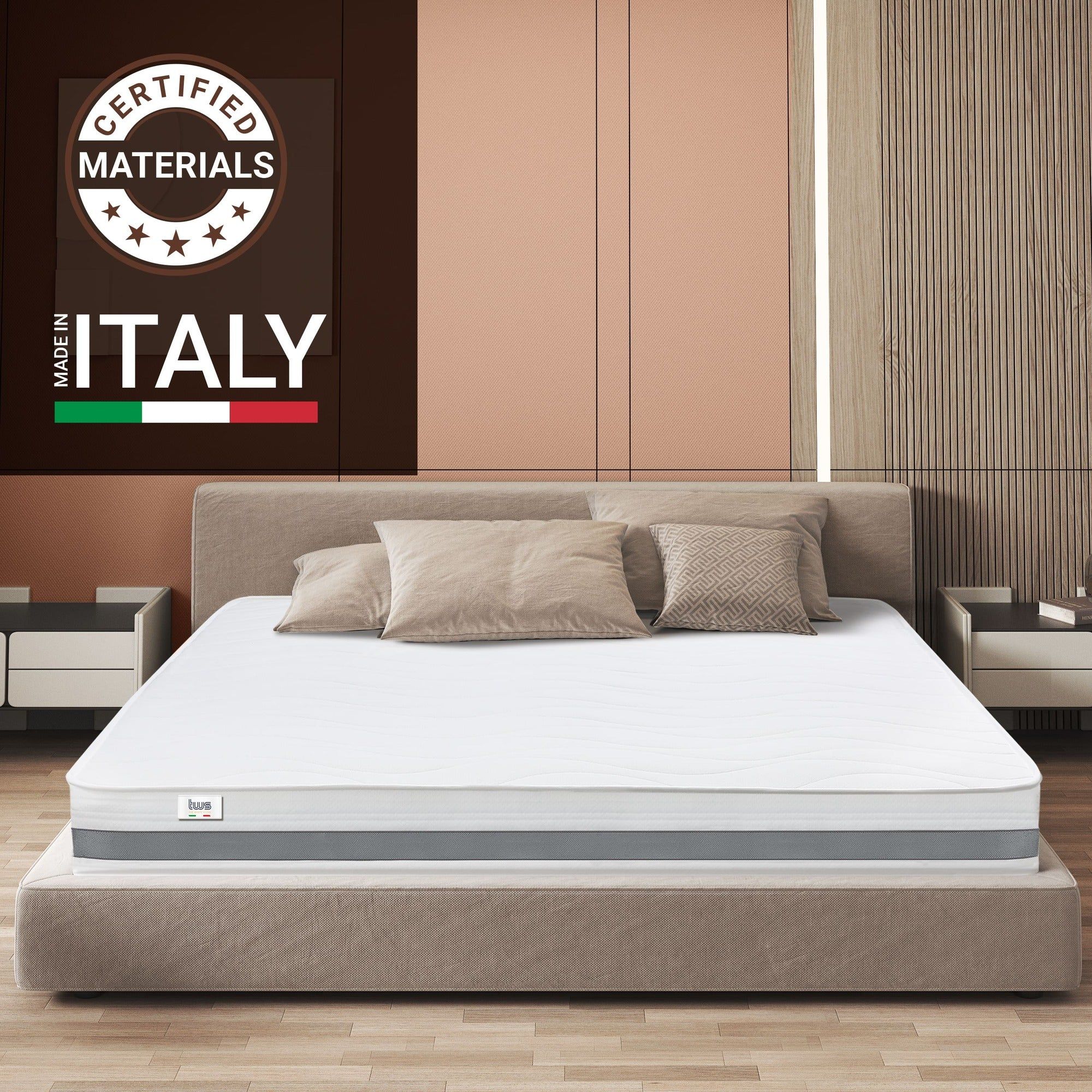 The White Stone Matras 90x190 cm Antibacterieel Schuim | Hoogte 25 cm | 3D Air Hypoallergeen Hoes