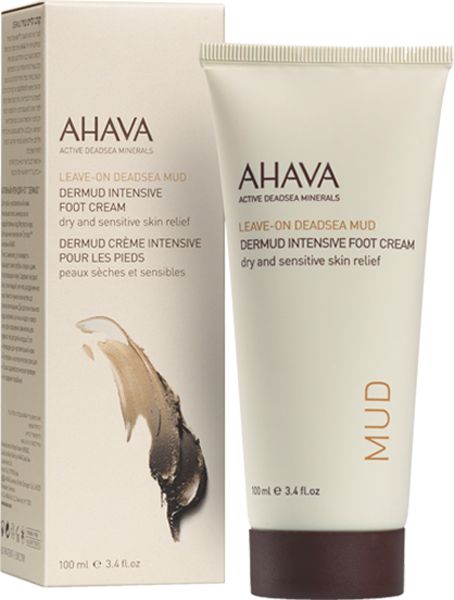 Tube et boîte de crème intensive pour pieds AHAVA Dermud