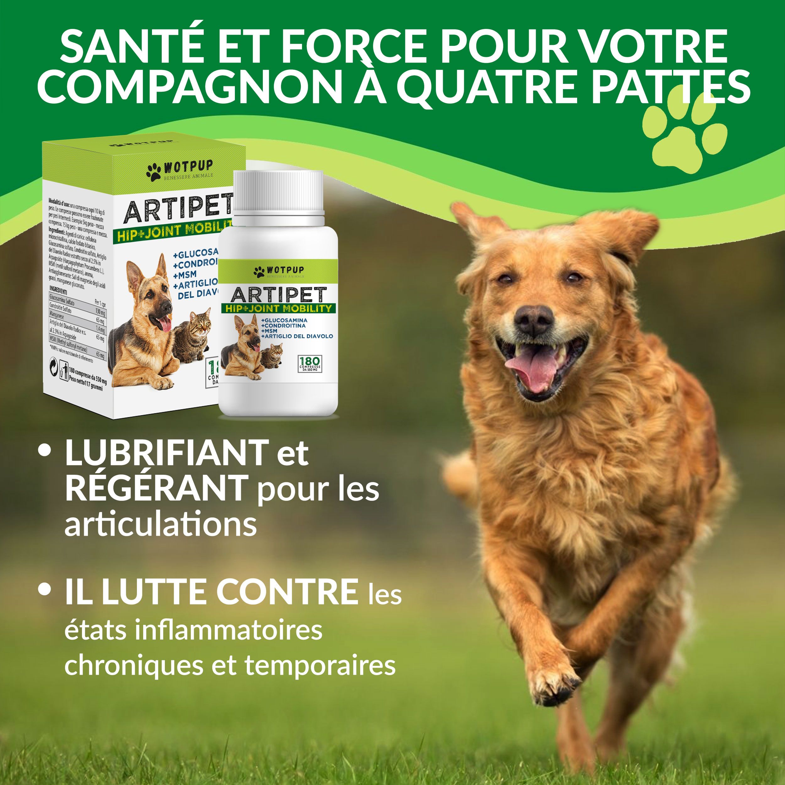Artipet © Gewrichtssupplement voor Honden en Katten met Glucosamine en Chondroïtine