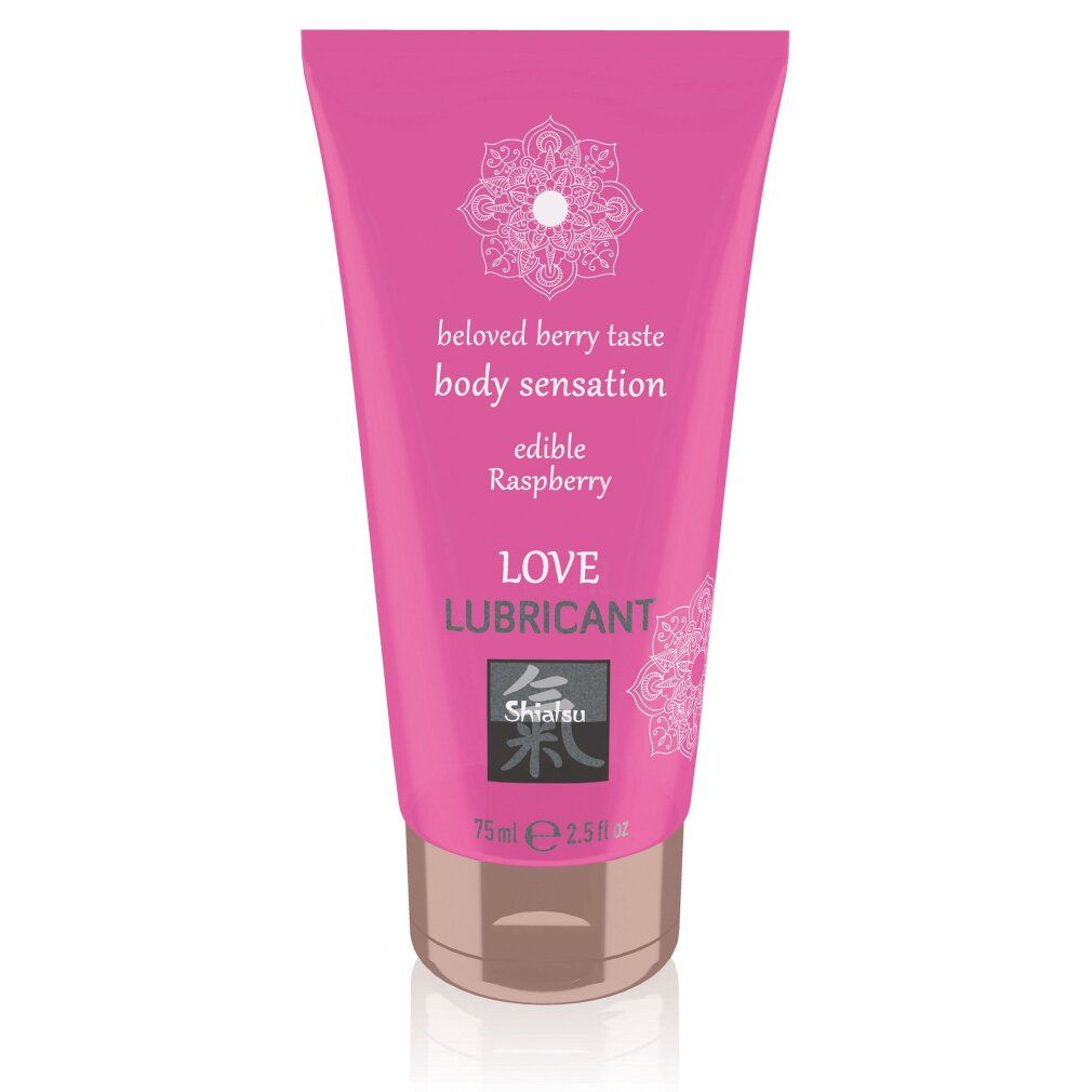 Turquoise tube met "Love Lubricant" opschrift, verfrissende smaak, Japanse munt.