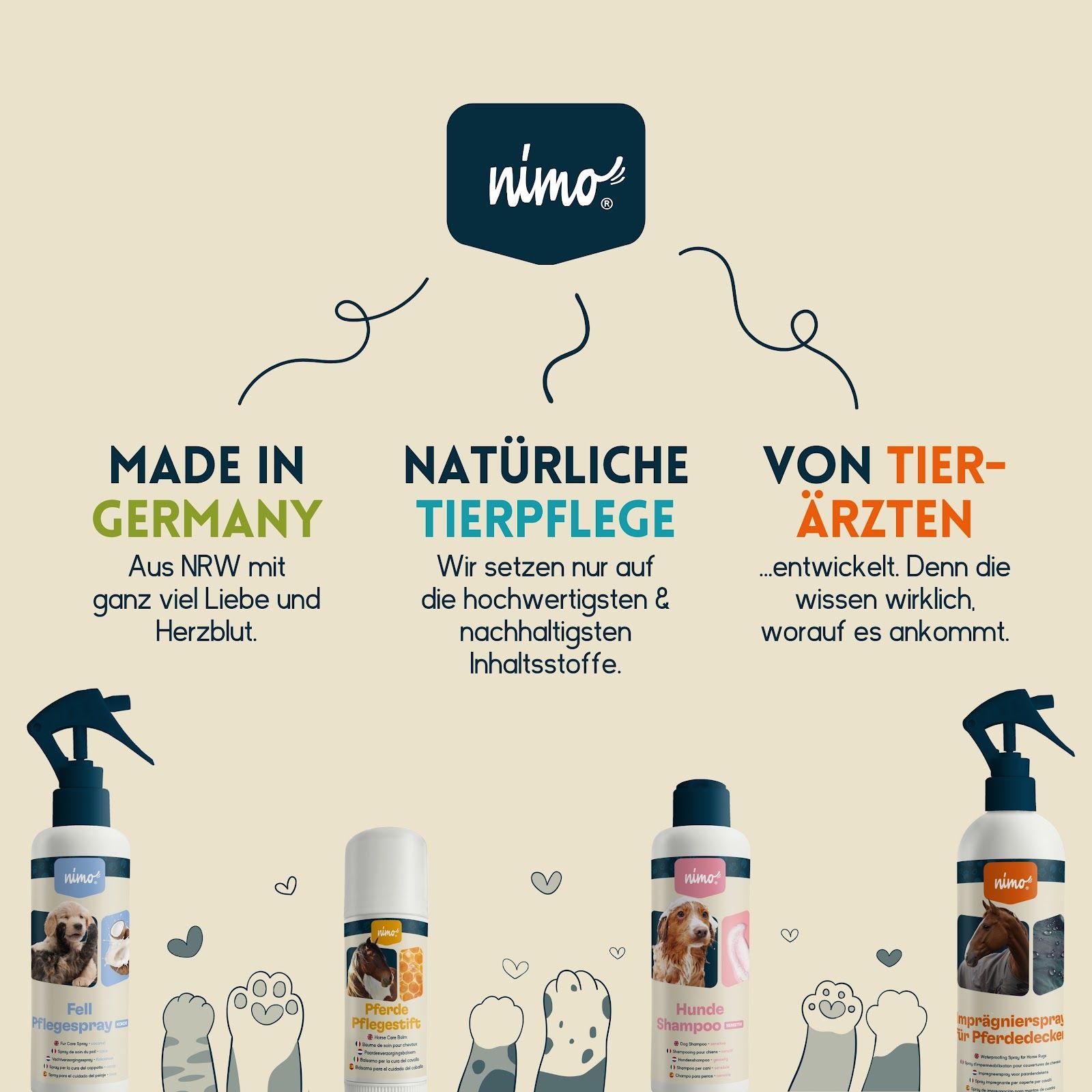 nimo® verzorgingsspray voor manen • voor makkelijker kammen, ontwarren & glanzende manen en staart