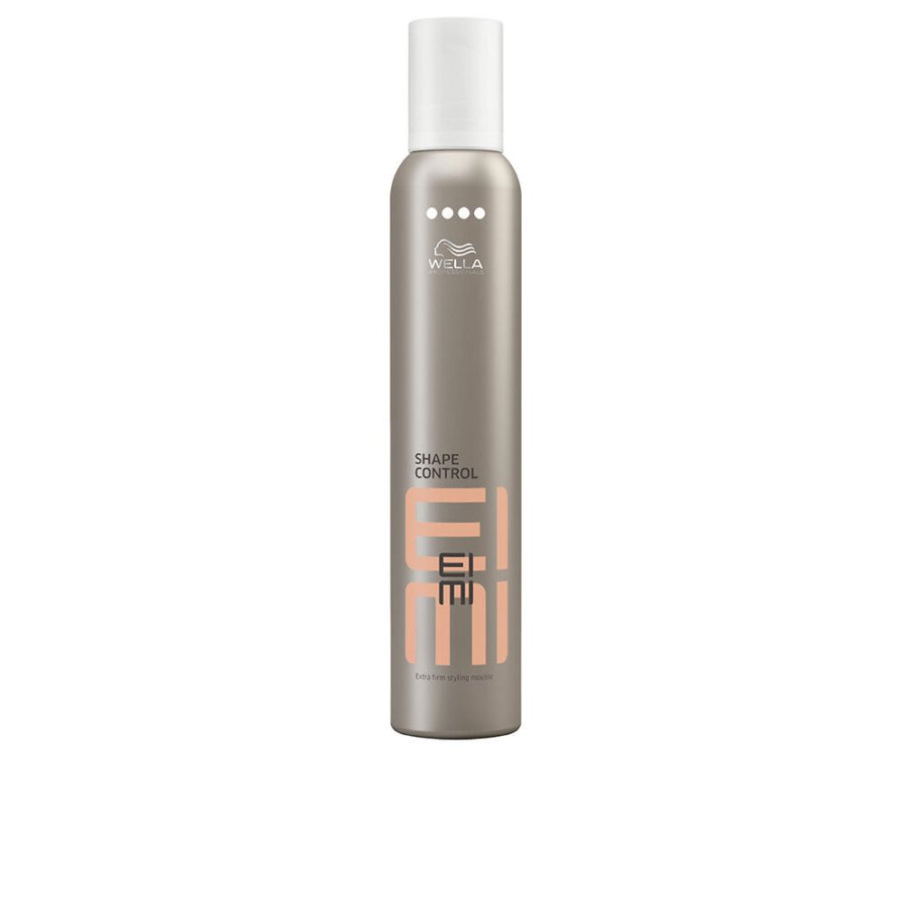Wella Eimi Shape Control haarmousse, niveau 4. Grijze bus met witte dop.