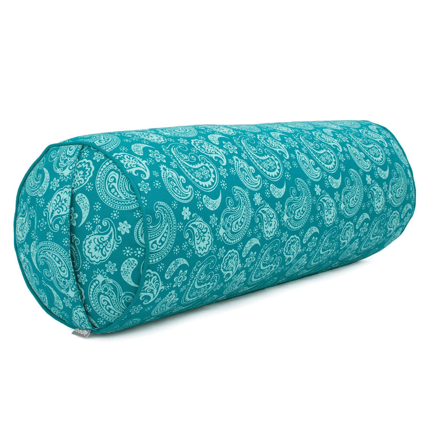 bodhi Collection Maharaja : Traversin de yoga à motifs (rond), "Paisley", essence, KAPOK