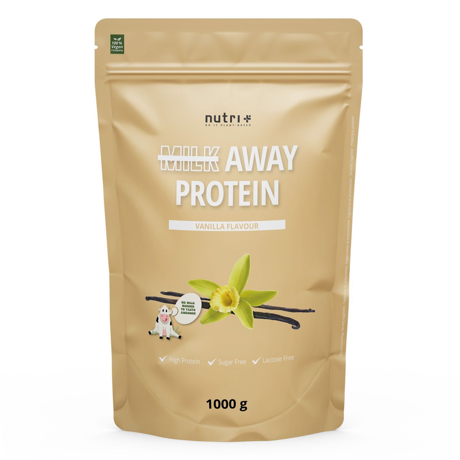 nutri+ Milk Away 1 kg - Poudre de protéines végétalienne sans soja