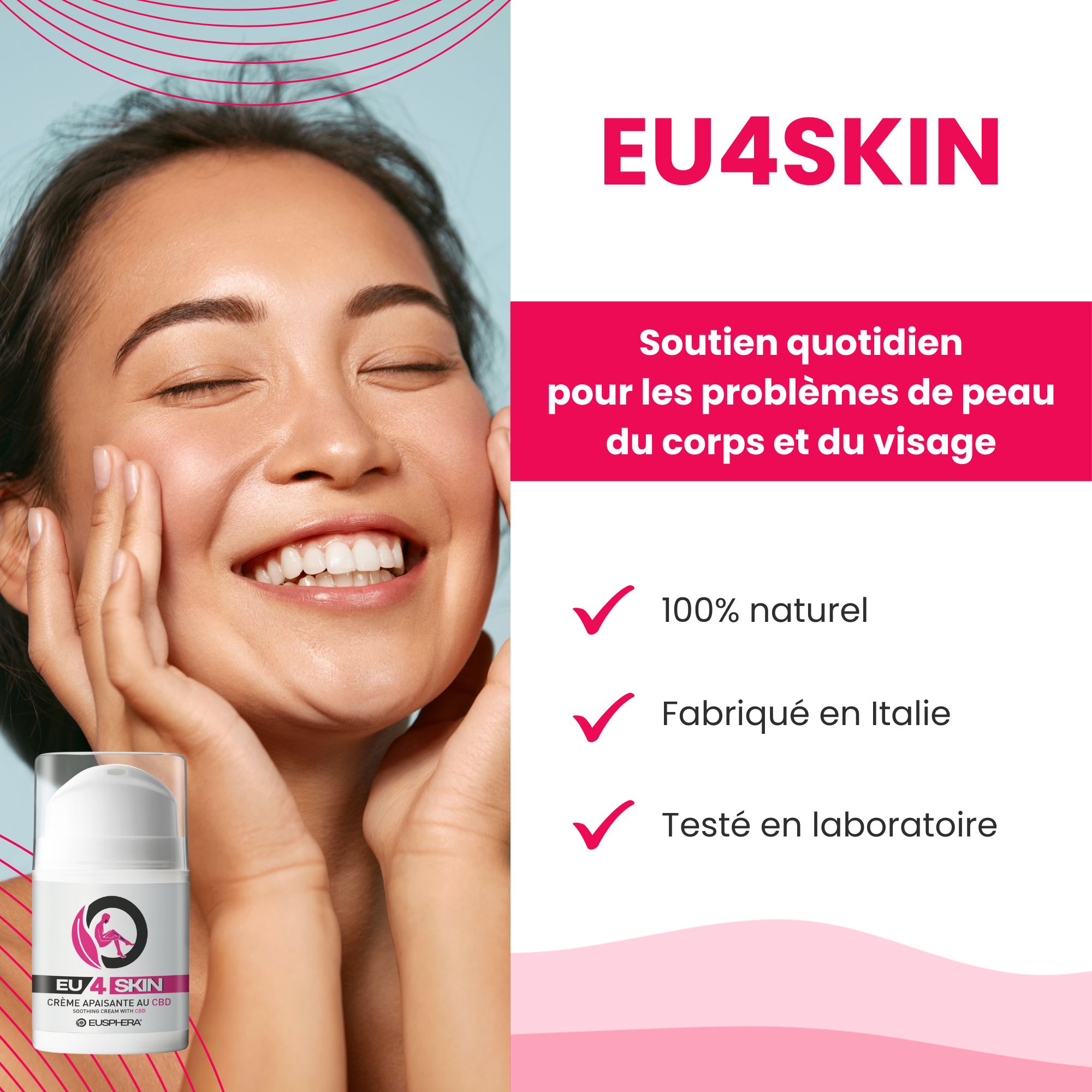 Crème apaisante au CBD pour l'acné, l'eczéma et le psoriasis | EU4DERMA - Eusphera