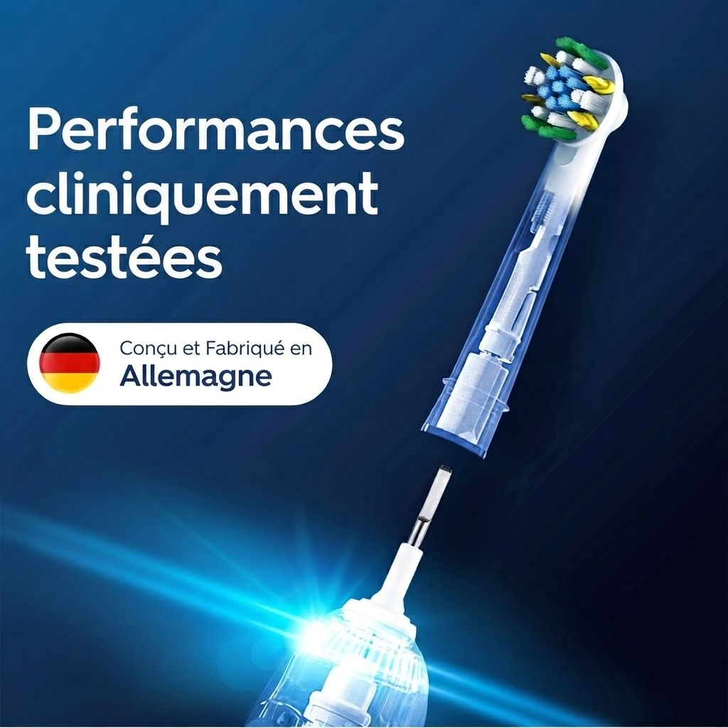 Brosses Oral-B PRO, lot de 6, nettoyage en profondeur, blanc.