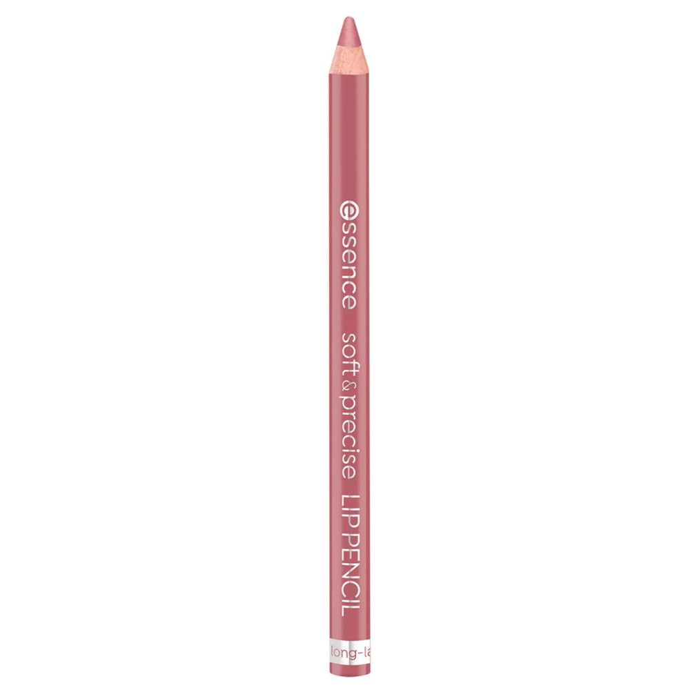 Roze lippotlood. Opschrift: Essence soft & precise LIP PENCIL.