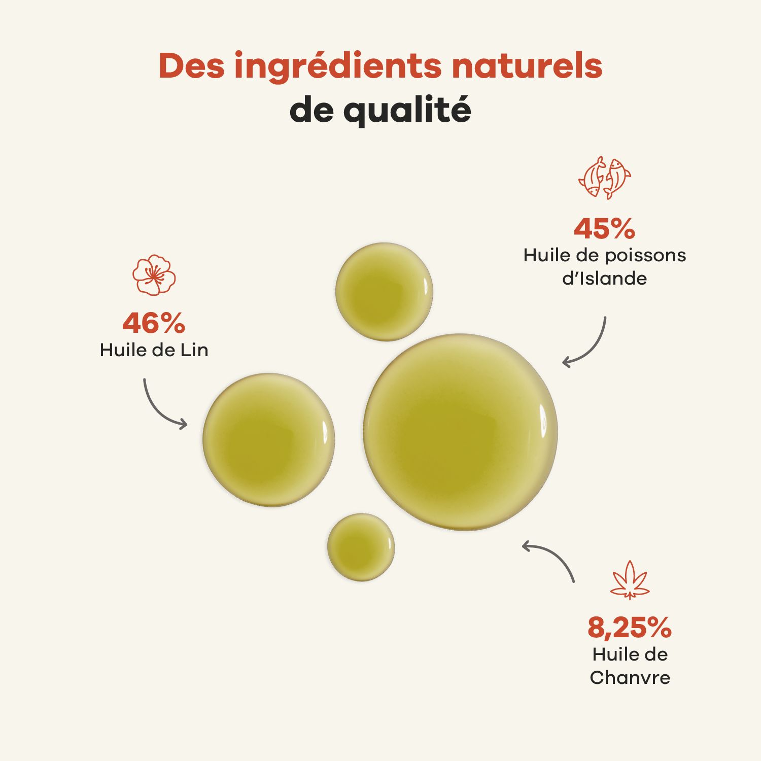 Chien avec des marques rouges. Texte : Les avantages de Treatsy Hip & Joint. Douleur réduite, arthrose, mobilité.