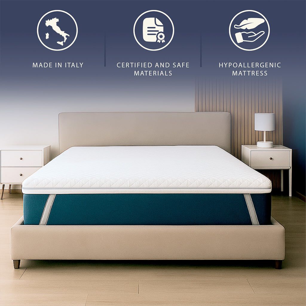 The White Stone Matrastopper 180x200 van Memory Foam met 9 Gedifferentieerde Zones | Hoogte 5 cm