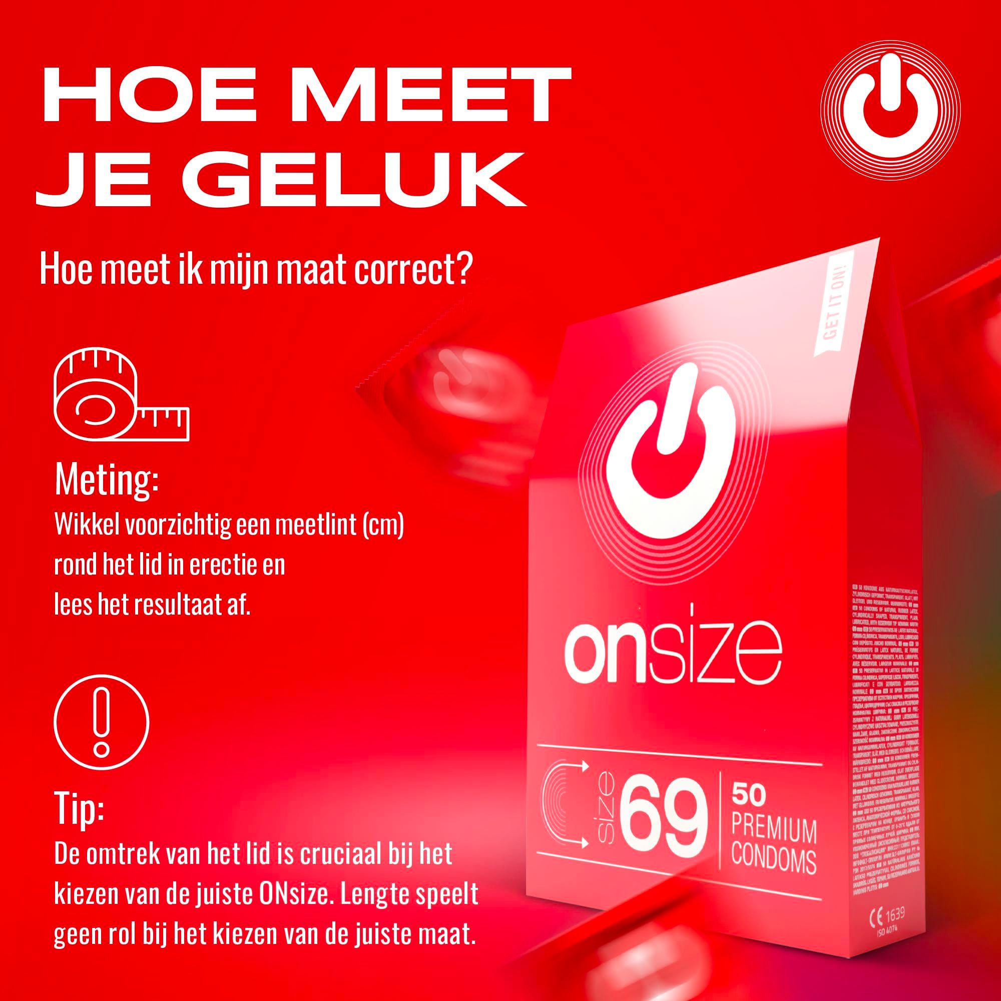 Instructies voor het meten van de penisomtrek voor condoomkeuze. "Hoe meet je geluk".