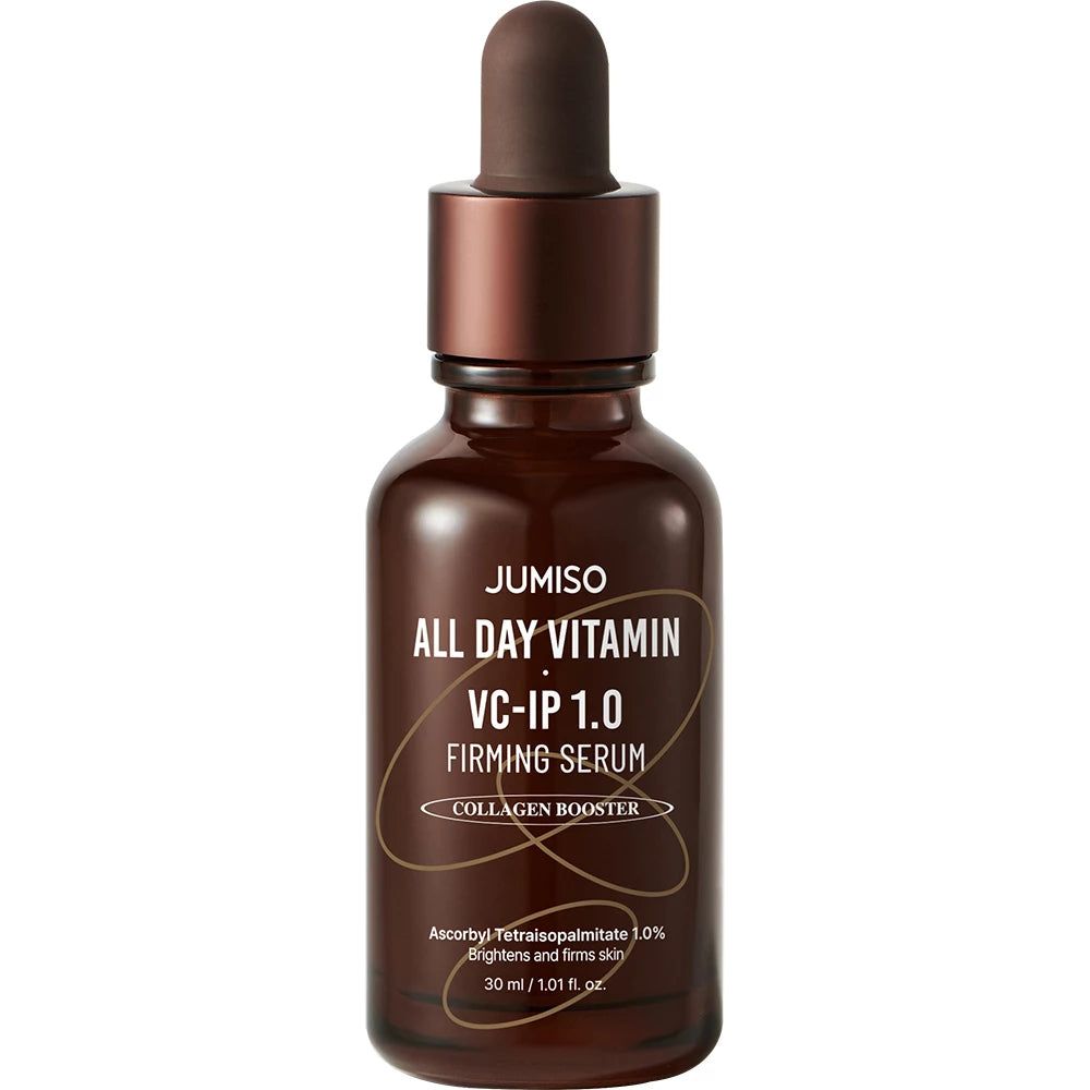 JUMISO All Day Vitamin VC-IP 1.0 Firming Serum in bruine glazen fles met druppelaar.