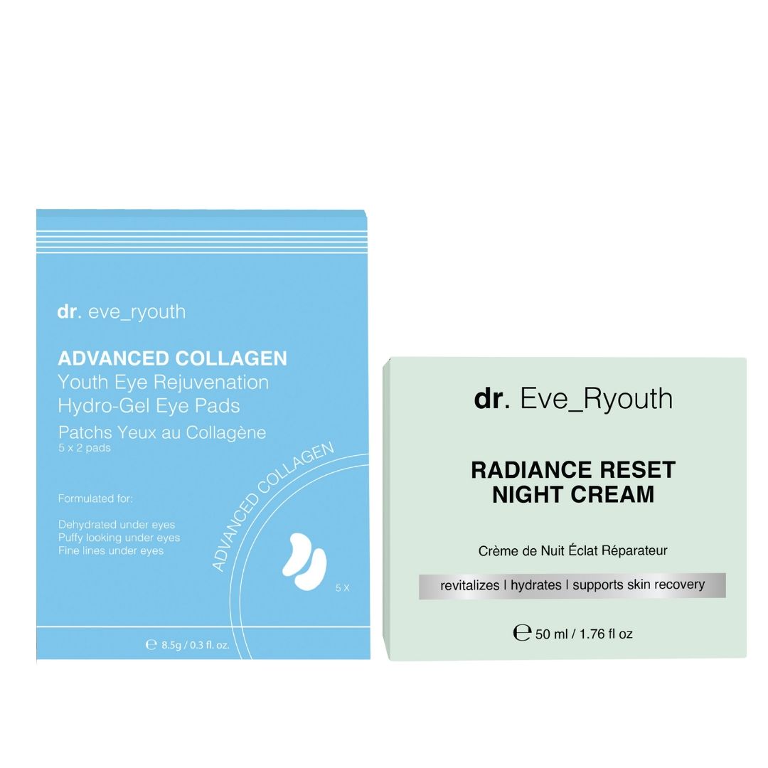 Dr. Eve_Ryouth Radiance Reset nachtcrème en Hydro-Gel oogpads.