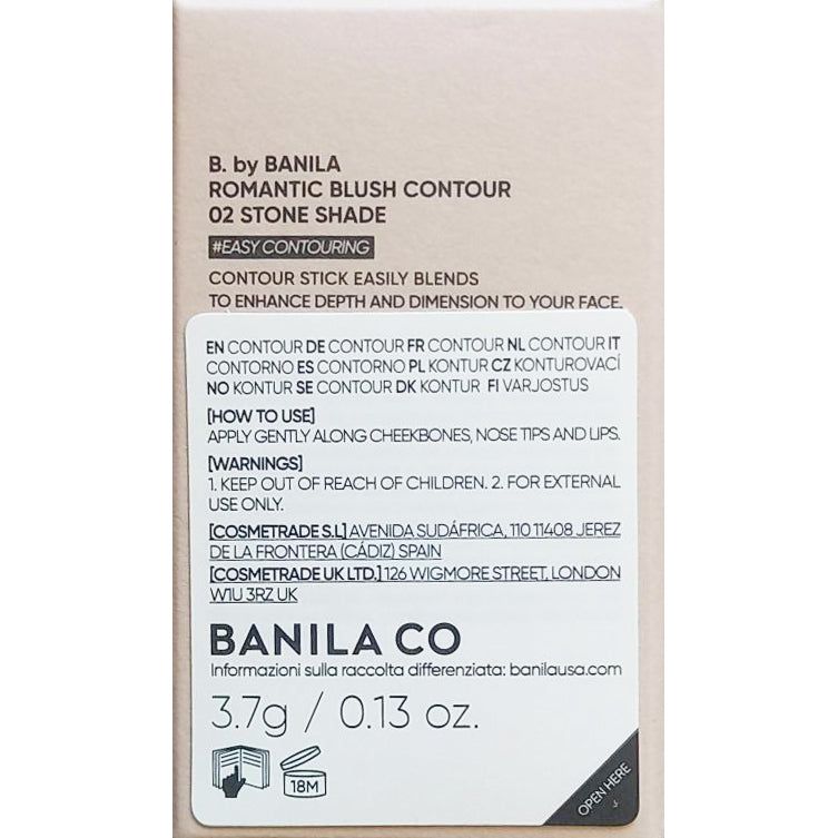 Banila Co. Romantic Blush Contour 02 Stone Shade Contourstick, 3.7g.