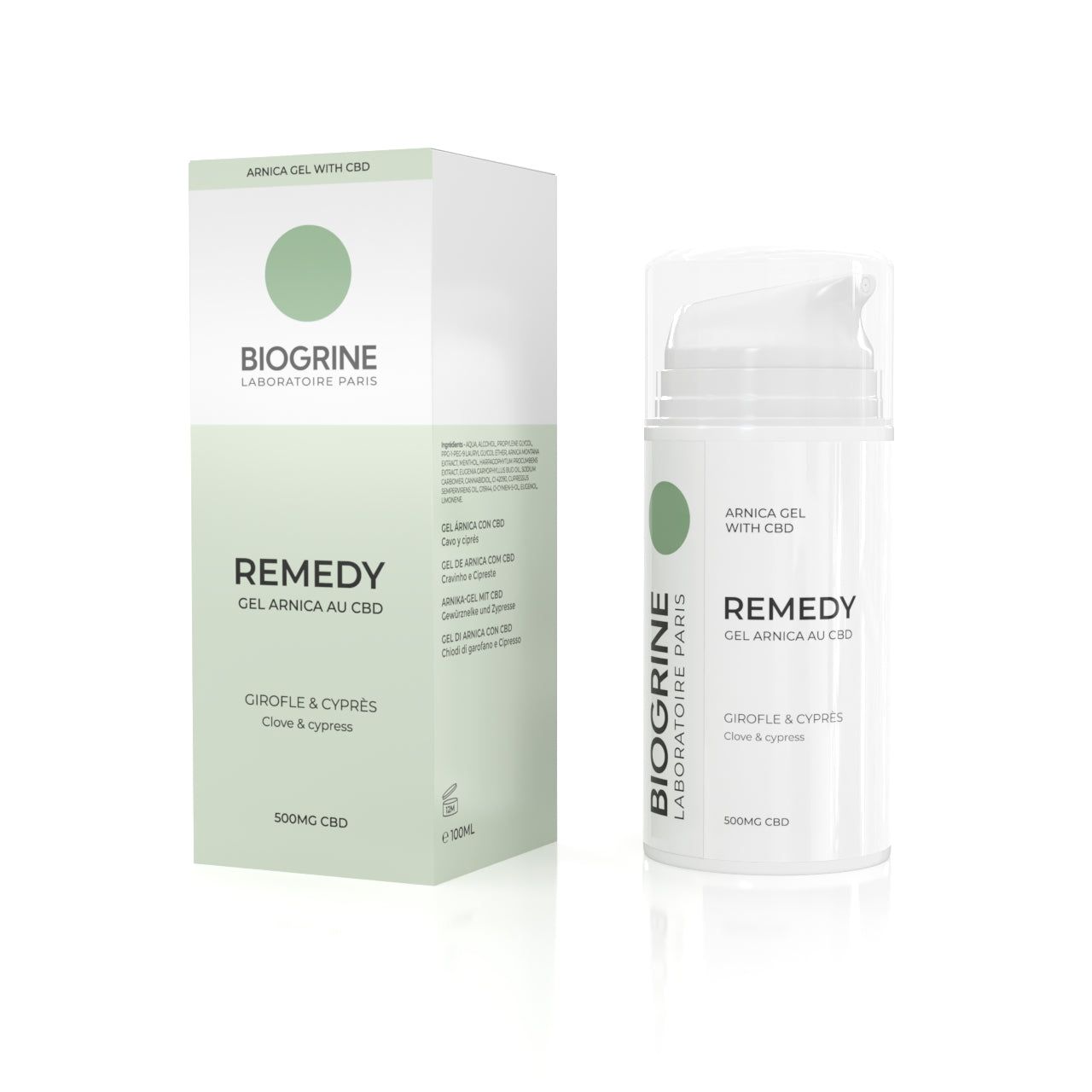 BIOGRINE "REMEDY" Arnica Gel met Biologische CBD, Kruidnagel & Cipres