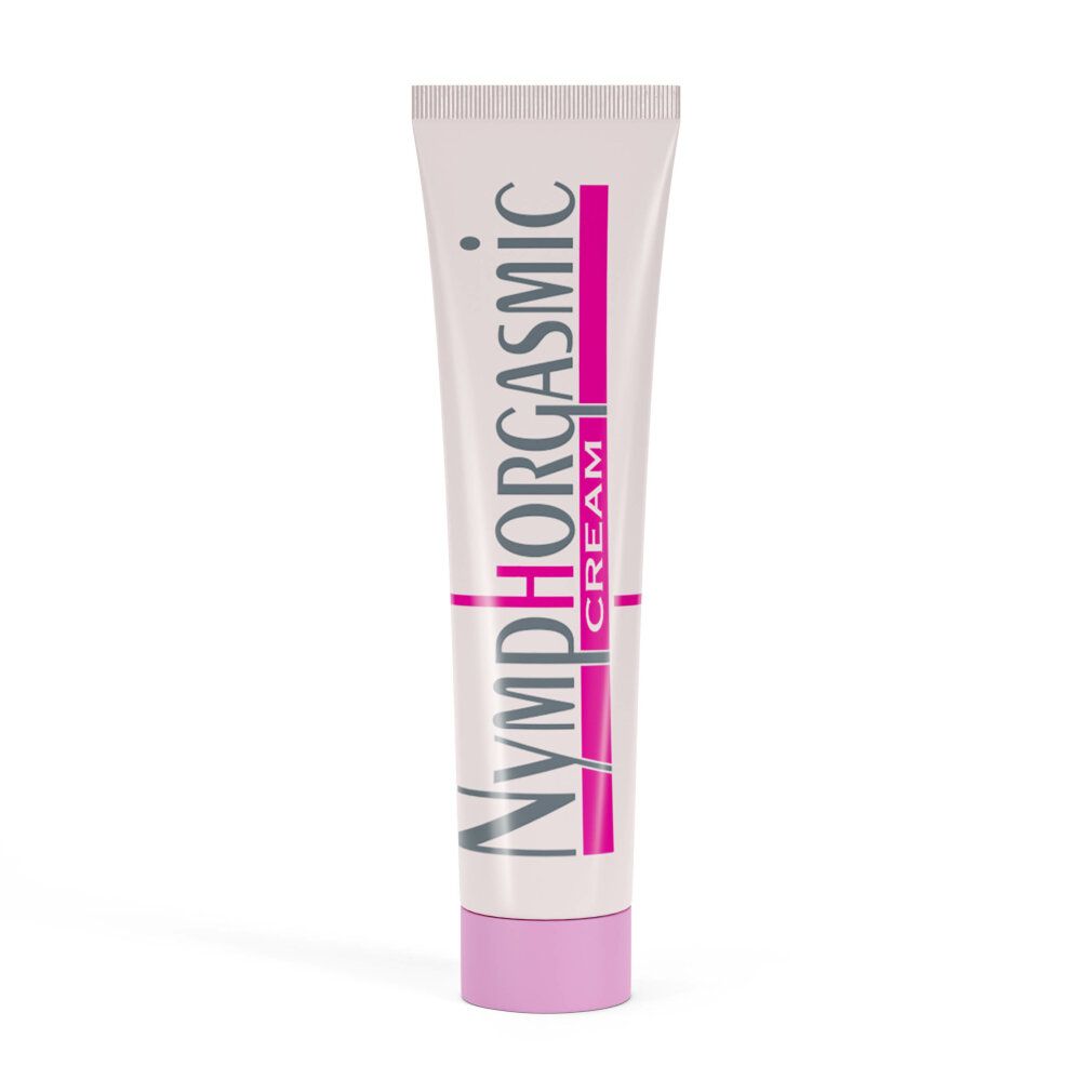 Witte tube met roze en grijze belettering, roze dop.