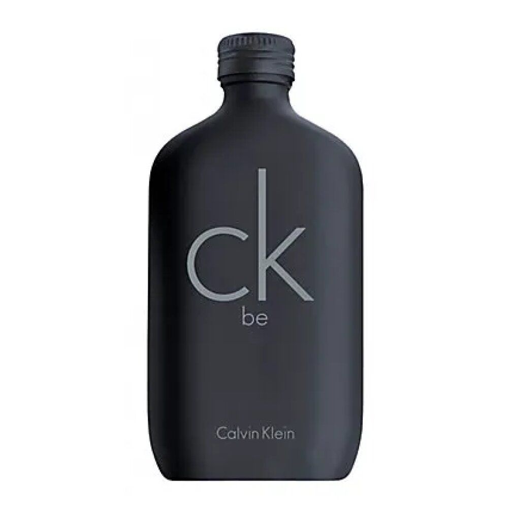 Flacon noir Calvin Klein CK Be. Inscription ck be, Calvin Klein. Bouchon noir.