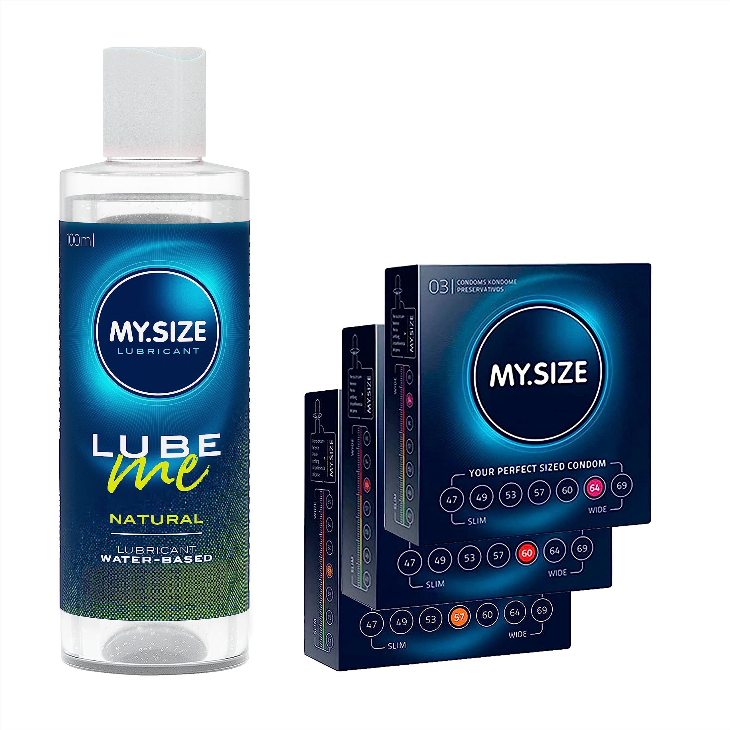 MY.SIZE Préservatifs + LUBE ME Natural Set