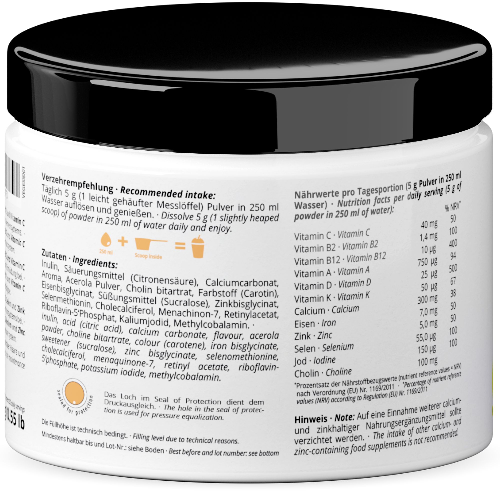 nutri+ Vegan Essentials Poeder Mango-Passievrucht 250 g