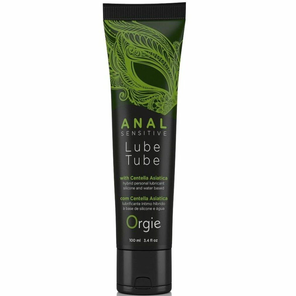 Tube noir avec étiquette verte pour Anal Lube Tube, 100 ml.