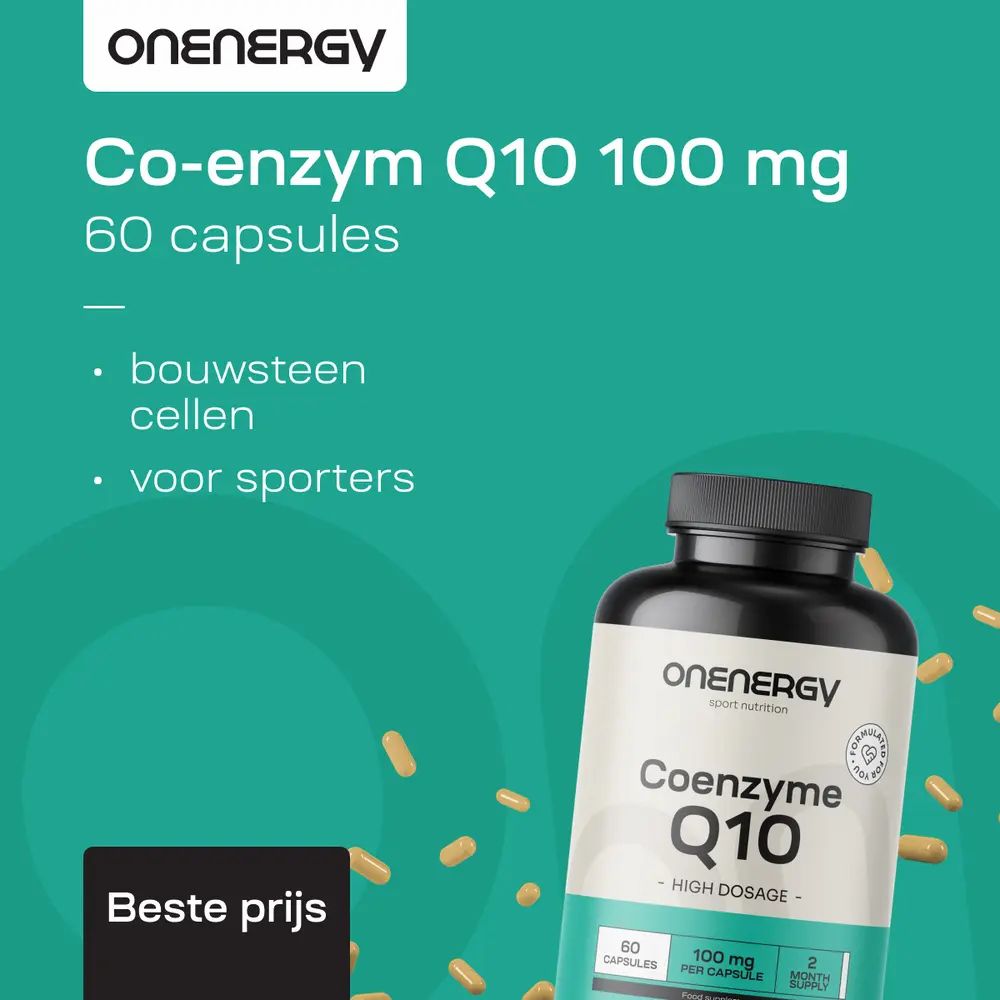 OnEnergy Coenzym Q10: 60 capsules, bouwsteen van cellen.