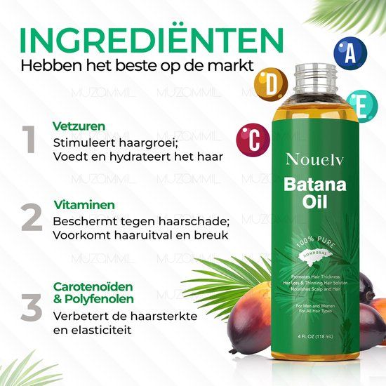 Nouelv Batana Oil - 100% Puur & Natuurlijke Haarolie tegen Haaruitval - Dermatologisch Getest