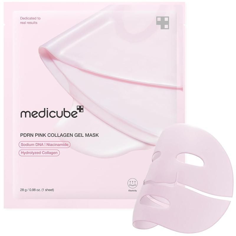 Pack Medicube PDRN Pink Collagen Gel Mask avec un masque facial individuel.