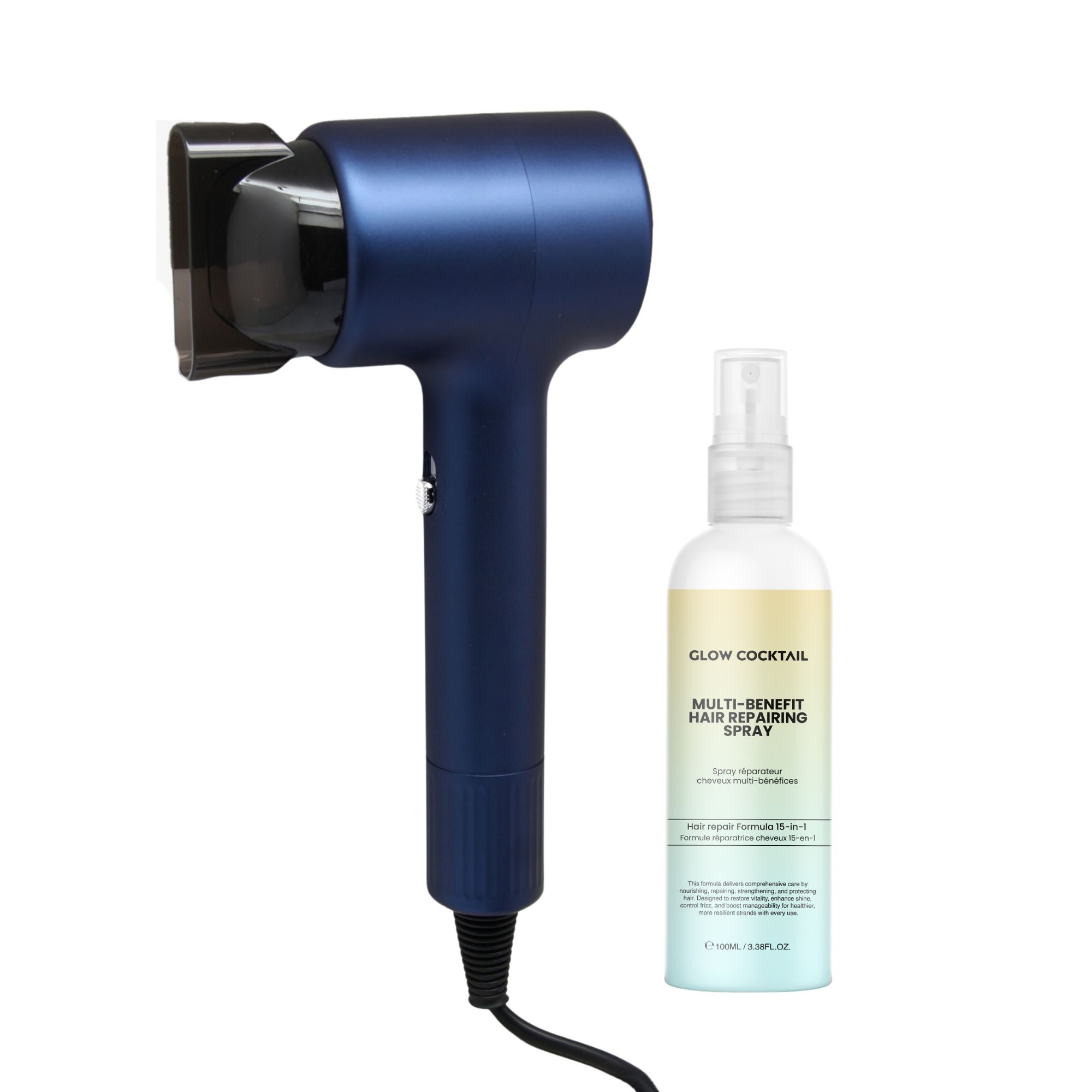 Glow Cocktail Sèche Cheveux Volume Breeze avec Spray Multifonction Réparateur