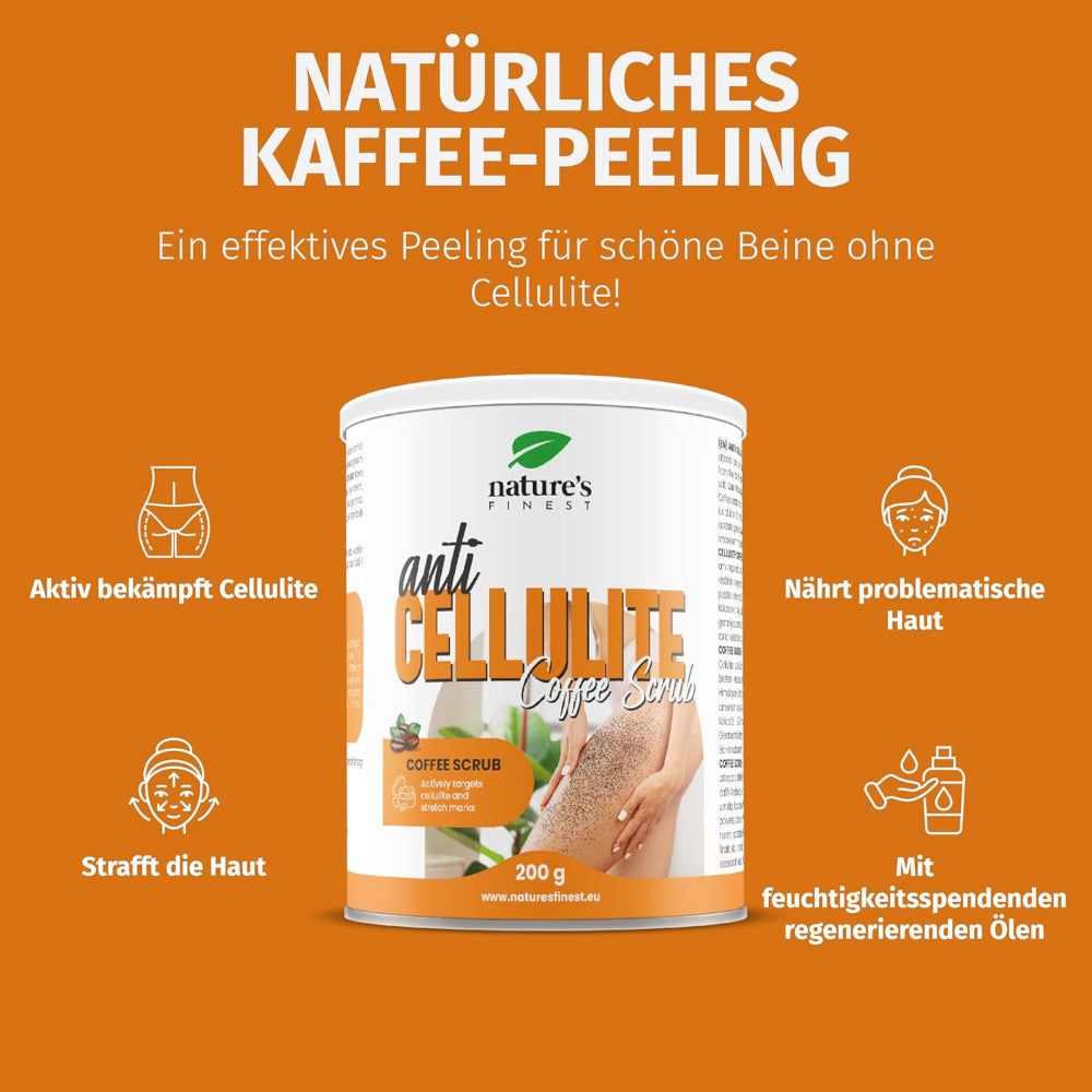 Nature's Finest Anti Cellulite Coffee Scrub - Koffiescrub tegen cellulitis