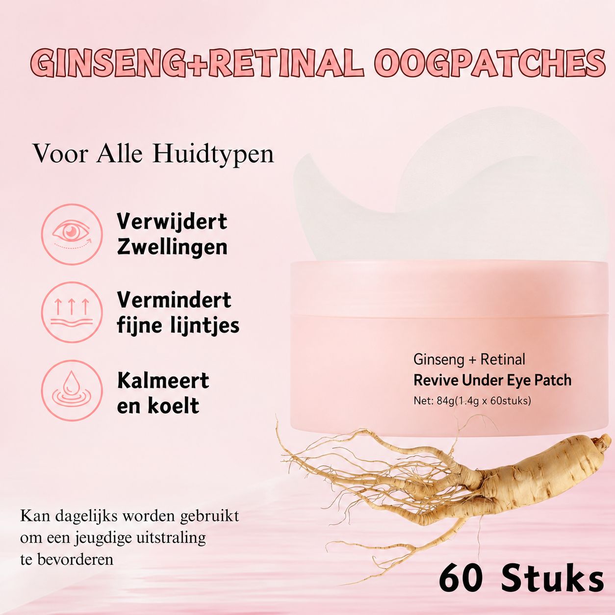 SUMMISHI Koreaanse Huidverzorging Ginseng + Retinal Oogcrème & Oogpads