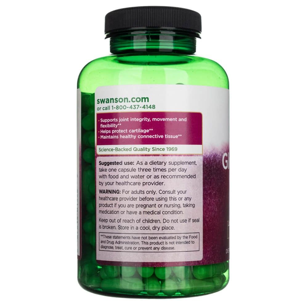 Groene plastic fles met zwarte dop, gevuld met groene capsules. Etiket met gebruiksaanwijzing.